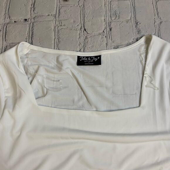 Women Bodysuits Jumpsuit white Square Long Sleeve stretch Bodycon panties button - Picture 4 of 8